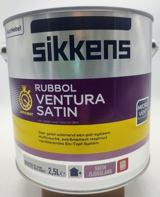 Sikkens Rubbol Ventura Satin Weiß Holzlack Außen Seidenglanz Fensterlack 1l-2,5l