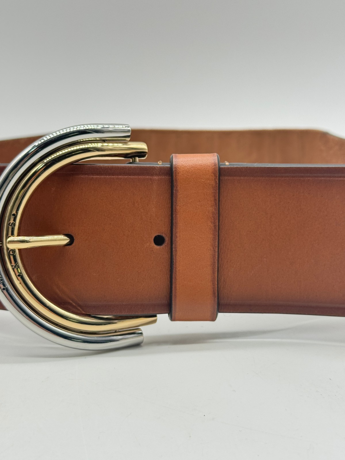 MICHAEL KORS two-toned genuine leather women's wide belt- S/M- Brown~ thumbnail 6