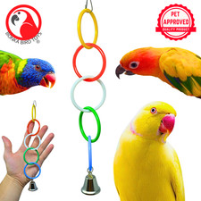 Bonka Bird Toys 36459 Olympic Rings Durable Swing Play Small Parrot Cage Toy Pet