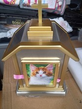 Pet Urn Metal Silver and Gold Color Dog Or Cat Cremation Urn