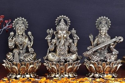 Laxmi Maa Murti Lakshmi Ji Sitting On Lotus Statue for Home Office Puja