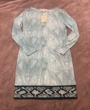 NWT! MICHAEL KORS Snakeskin Dress Tile Blue size: SMALL