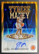 2025 Topps Chrome All-American Tyrese Maxey #LA-TM Legends Auto Blue RayWave