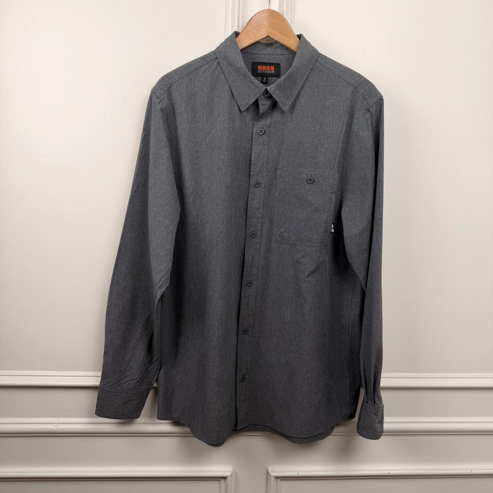 Bass Outdoor Mens Long Sleeve Button Down Shirt Gray Performance Stretch Medium
Opens in a new windo