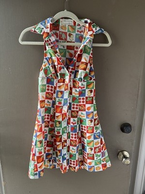 Urban Outfitters Fruit Vegetable Print Tia Dress Collared A Line Crepe Mini