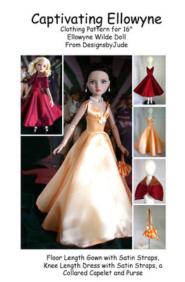 Captivating Dress Doll Clothes Sewing Pattern Ellowyne Wilde , Tonner