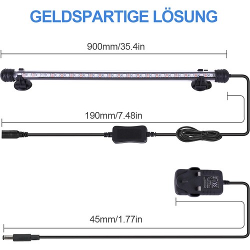 LED Aquarium Lampe 19cm-90cm Leuchten Mollusken Beleuchtung RGB Aquariumleuchte - Bild 30 von 40