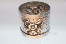 Antiker kleiner Jugendstil  Serviettenring Silber fein floral verziert um 1910