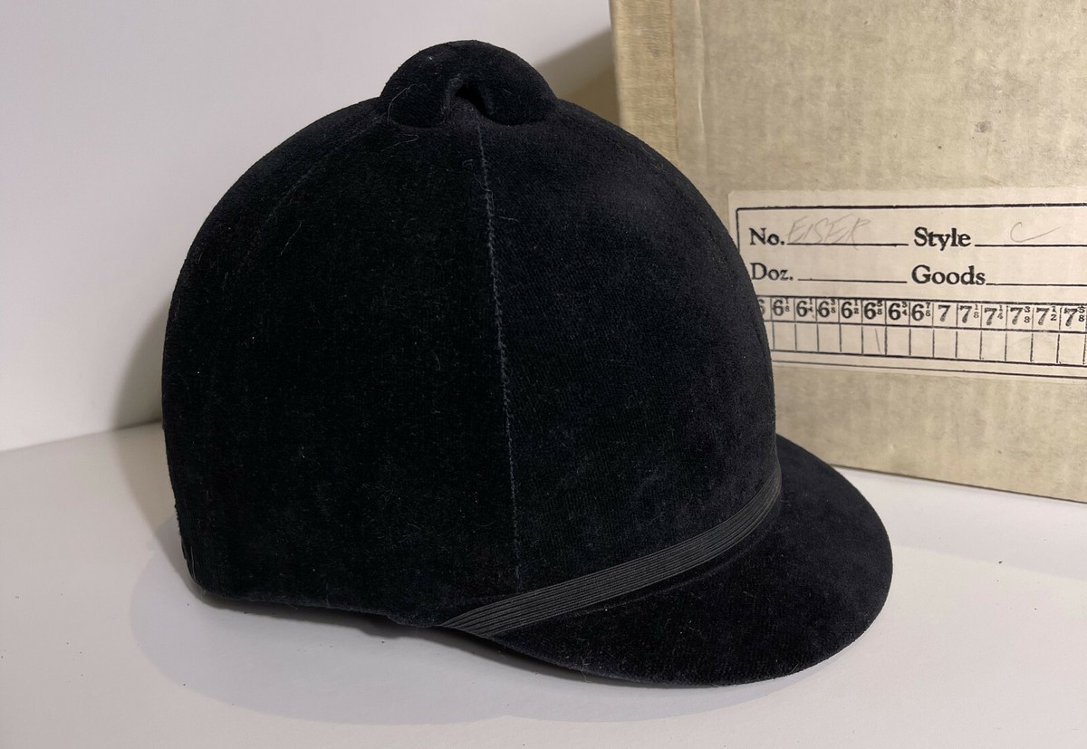Vintage International SEI Women\'s Black Velvet English Riding Helmet Hat unisex Vintage Black Velvet Equestrian Helmet: Farmhouse Decor - Etsy main image 4