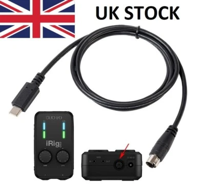 UK RADIO CABLES Cavo da USB-C a Mini-Din IK Multimedia iRig Series HD tasti MIDI 2 Stream Pro Duo