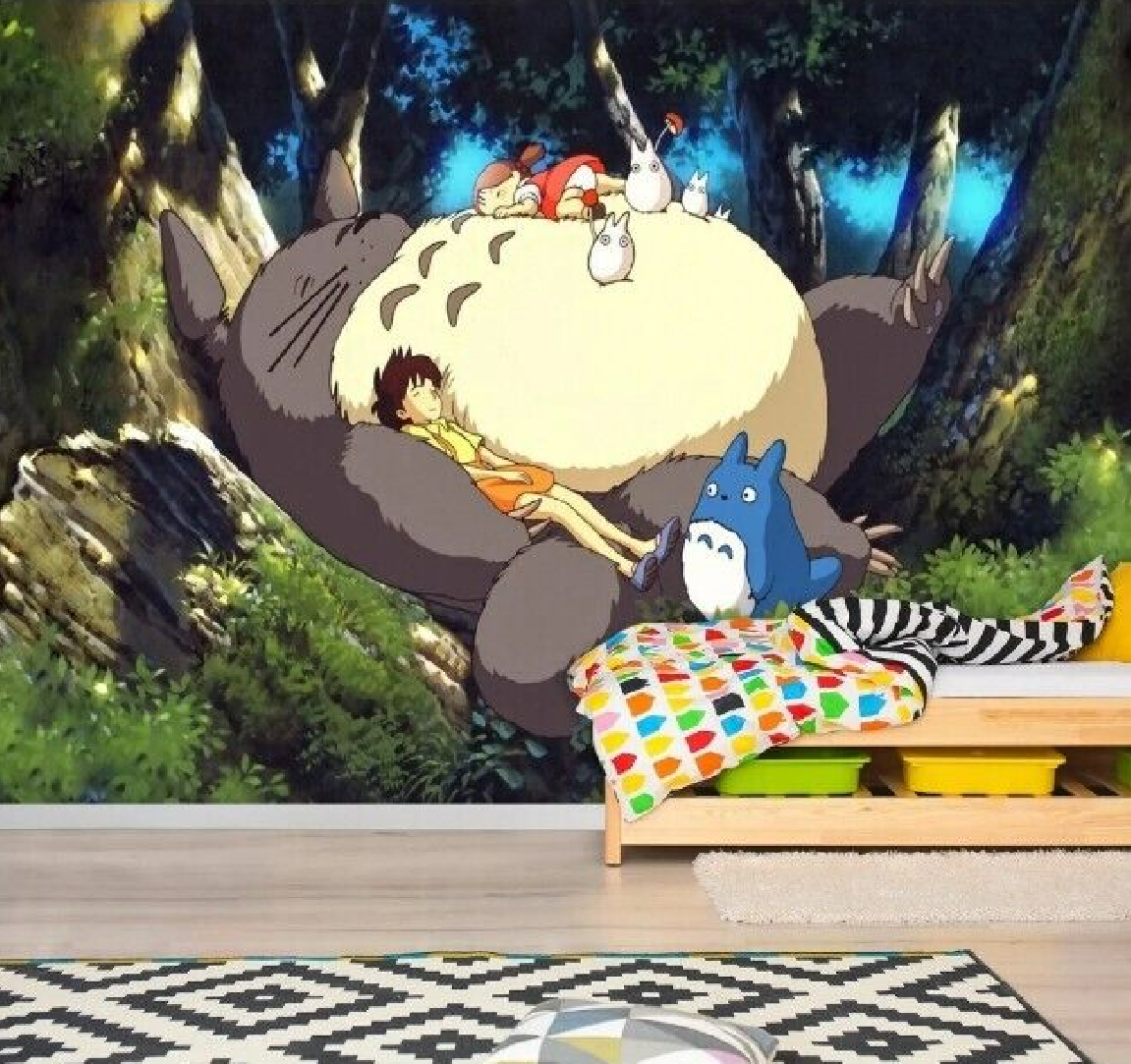 3D Totoro Wallpaper Wall Mural Removable Self-adhesive 333--JN