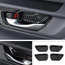 For 2023 Honda CR-V CRV Carbon Fiber Inner Door Handle Bowl Panel Cover Trim 4P