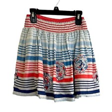The children  s place multicolored striped flared skirt smocked waist girl 12