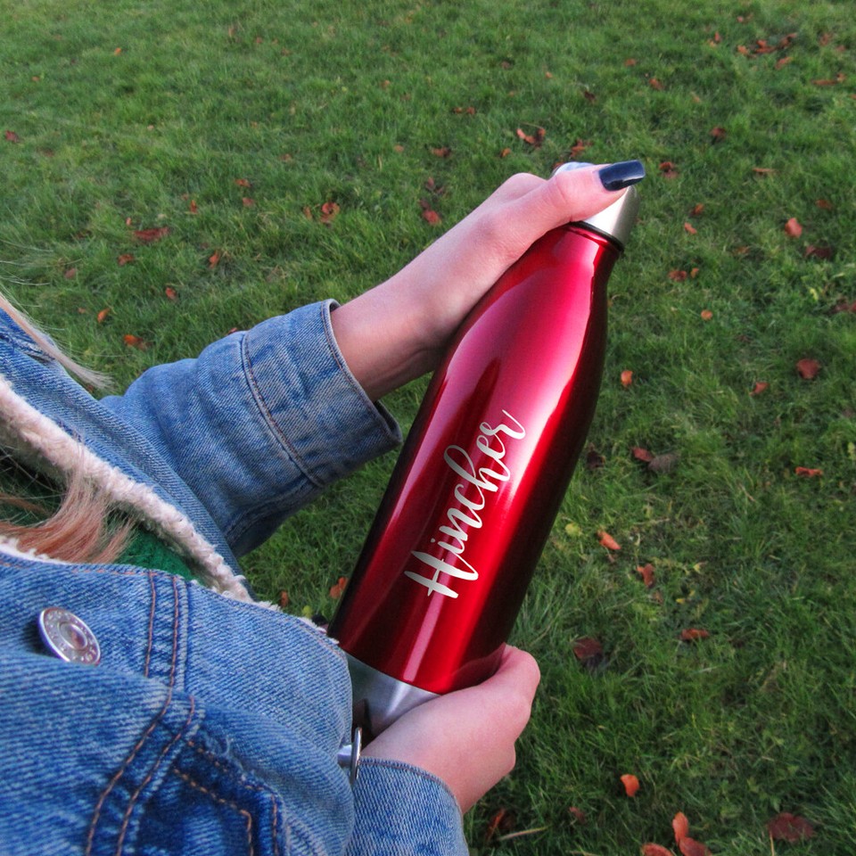 PERSONALISED Metal Water Bottle Mrs Hinch Style 500ml Insulated Chilly ...