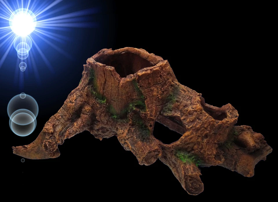Aquarium Deko 🍀 BAUMSTUMPF HÖHLE XL 🍀 Pflanzen Zubehör Terrarium Wurzel (VO) - Bild 2 von 4