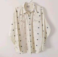 Vintage 1950s H Bar C Sanforized Embroidered Horse Print Pearl Snap Western READ