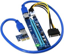 10 PCS PCI-E Riser Card PCIe 1x to 16x USB3.0 Data Cable Bitcoin Mining