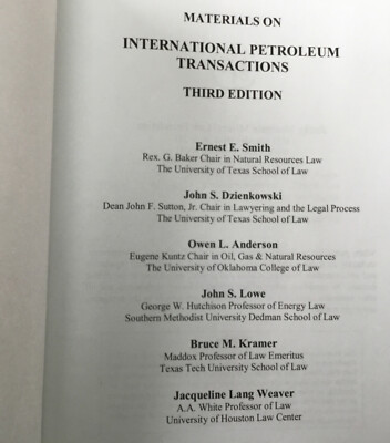 INTERNATIONAL PETROLEUM TRANSACTIONS By Ernest E. Smith & John S