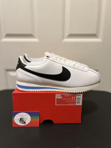 Nike Cortez White Black Blue Men Size 11.5 DM4044-100 NO BOX LID | eBay