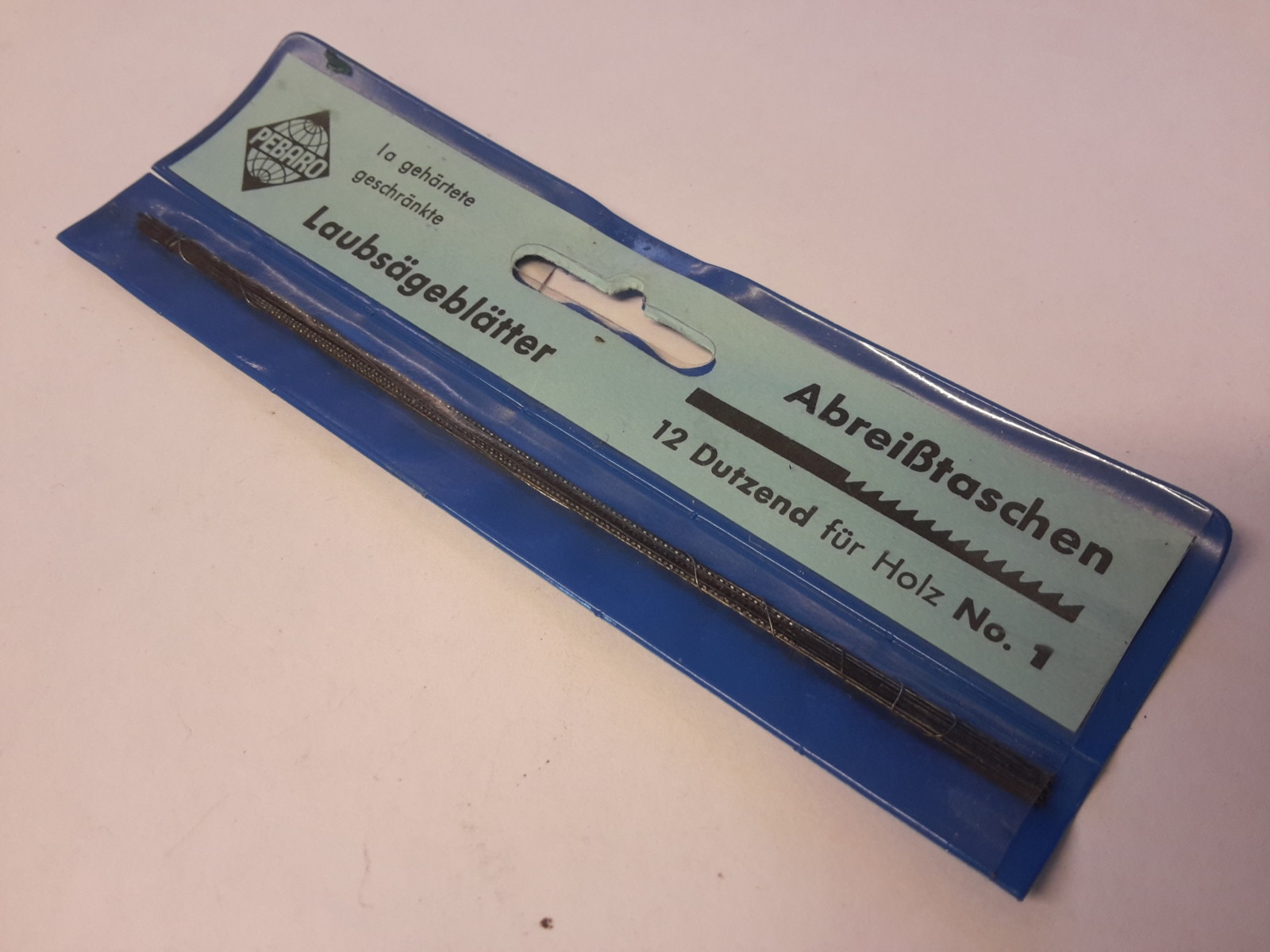 12 LAME ACCIAIO TRAFORO IN LEGNO PEBARO N 1 ABRESTASCHEN LAUBSAGEBLATTER 12 PZ