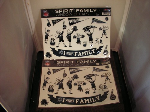 NFL EAGLES Spirit Family Window Decals Car Truck Vinyl NEW kids pets - X2