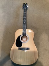 D39b Rogue Rg-624 Left Handed Acoustic Guitar W/ Hard Case. See Photos. St135