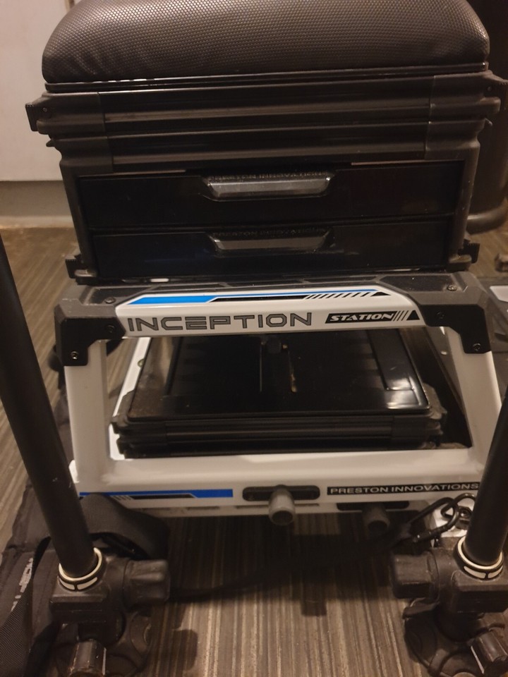 preston innovations inception white seat box + trolley an attachment