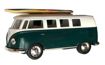 Mini Collectable Surf Car 1962 VW Bus Surfboard Woody Surfing New