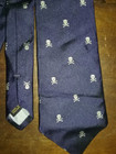Vintage Yale University Skull & Bones Silk Necktie by J. Press VGC Very RARE — photo 1