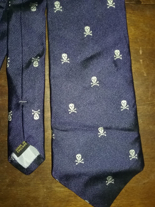 Vintage Yale University Skull & Bones Silk Necktie by J. Press VGC Very RARE