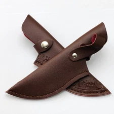 1X Straight Floral Pattern Leather Belt Knife Sheath Pouch Case Fixed Blade Soft