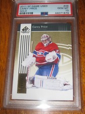Carey Price 2011 SP Game Used Gold #49 PSA 10 Gem Mint Montreal Canadiens 14/100