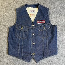 Vtg Lee Storm Rider Denim Sherpa Lined Vest Mens S The Parts Express