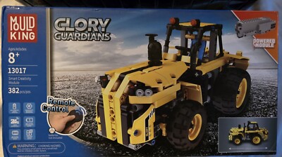 HTF Mould King 382 Pc Yellow Remote Control Construction Tractor Building Block