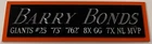 BARRY BONDS SAN FRANCISCO GIANTS NAMEPLATE AUTOGRAPHED Signed BASEBALL JERSEY