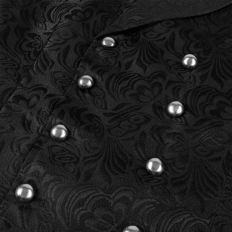 Chaleco Medieval Retro Gótico Chaleco Doble Pecho Jacquard Disfraces de Halloween Foto 4 de 4