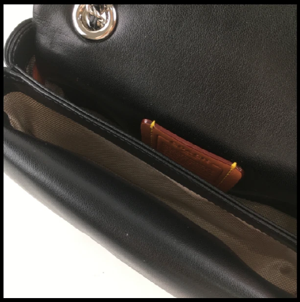 Borsa a tracolla Coach CP149 Tabby 20 trapuntatura pelle nappa nero argento outlet NUOVA