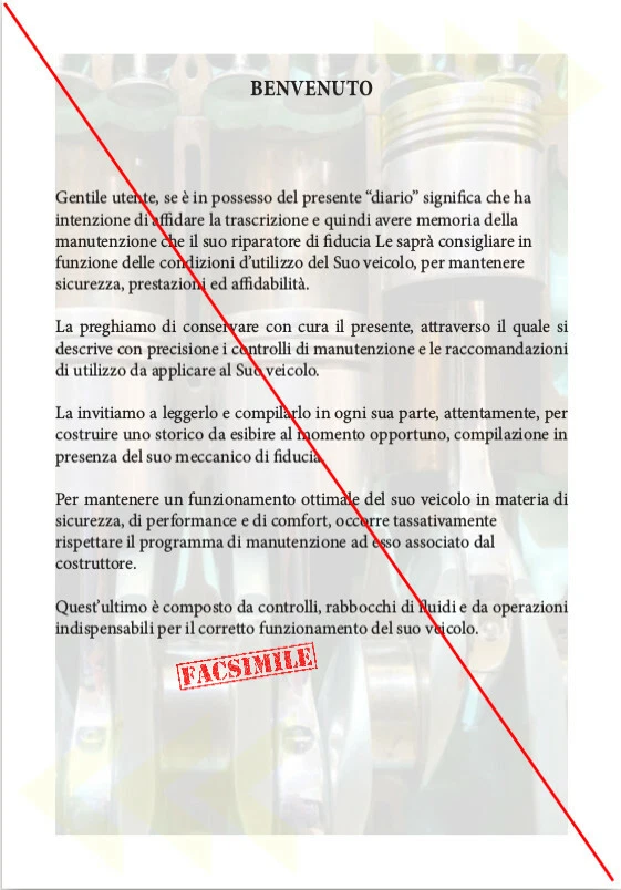 Libretto Manutenzione Automobile tagliando auto adatto per tutte le autovetture - Immagine 3 di 4