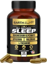 Earth Elixir 4-in-1 (120 Caps) w/Apigenin 51mg, Magnesium Glycinate 200mg