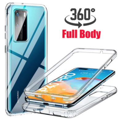 Für Huawei P30 PRO, Full Body 360 Ultra Slim Klar TPU Gel Cover Case 