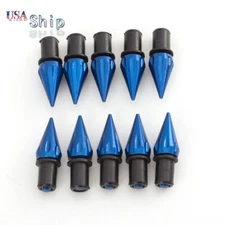 Blue CNC Motorcycle Windscreen Windshield Spike Bolt Screw Kit M5 Nut Cruiser