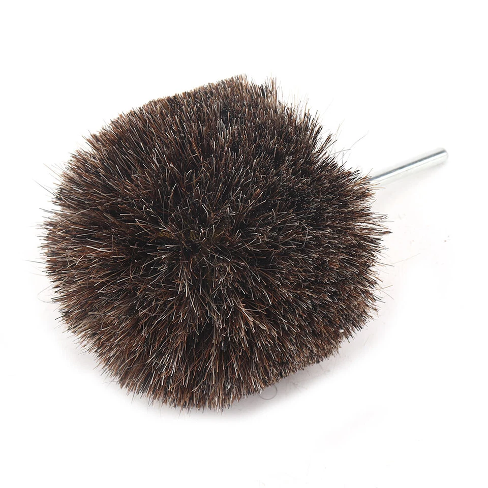 4" Horsehair Polishing Wheel Buffing Brush with Ball Head Wood Metal Rotary Tool - Image 4 of 4