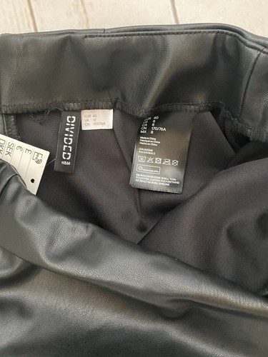 BNWT H&M Size 12 UK (EUR 40) Black Faux Leather Skirt - Picture 3 of 7