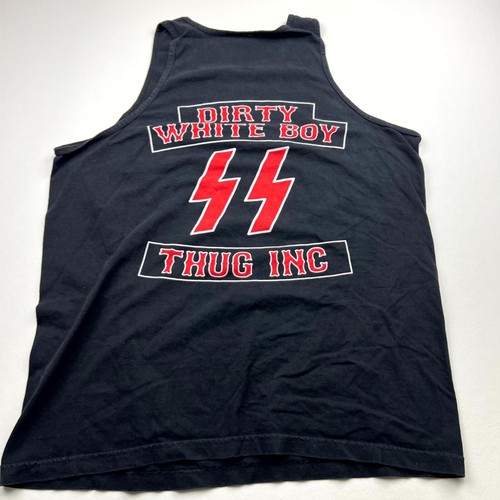 Thug Inc Tank Top Men XL Black Graphic Print Dirty White Boy Round Neck Pullover