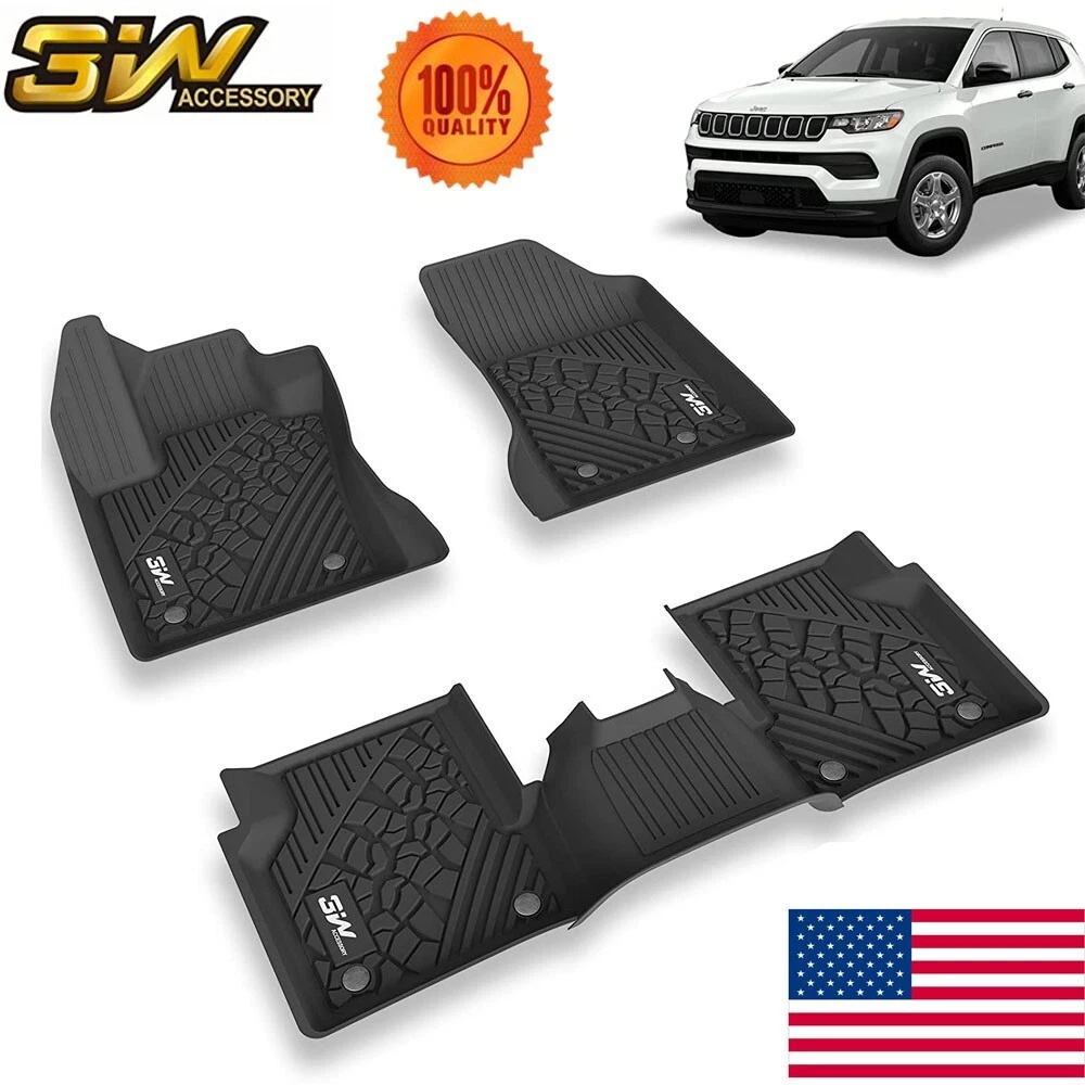 3W Car Floor Mats Liners Replacement for Jeep Compass 2017 2023
