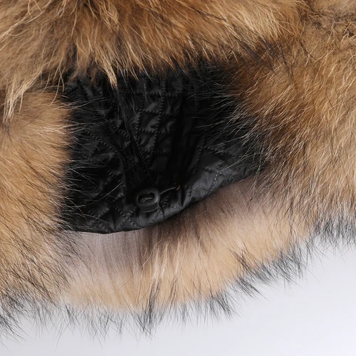 Women's Real Fox Fur Trapper Hat Raccoon Fur Russian Ushanka Ear Flap Bomber Cap - Picture 4 of 37