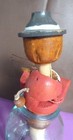 Hand-Carved Vintage German Wine Cork Stopper Mechanical Man Playing A Violin — photo 3