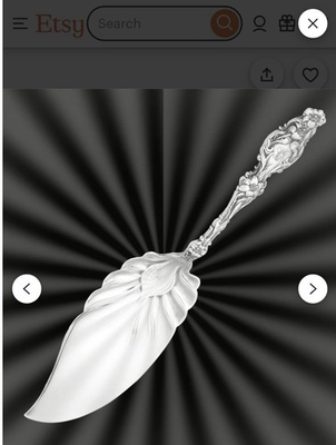 #ad Antique 1902 Large Sterling Solid Fish Serving Knife Lily Pattern 12 1 8” $485.89