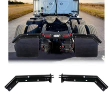 28" Black Angled Spring Loaded Mud Flap Hanger Bracket Set 1-1/8" Bolt Spacing