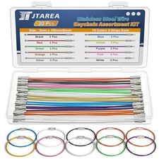 10Colors 6 Inch Stainless Steel Wires Keychains Kit 2mm Metal Wire Rings